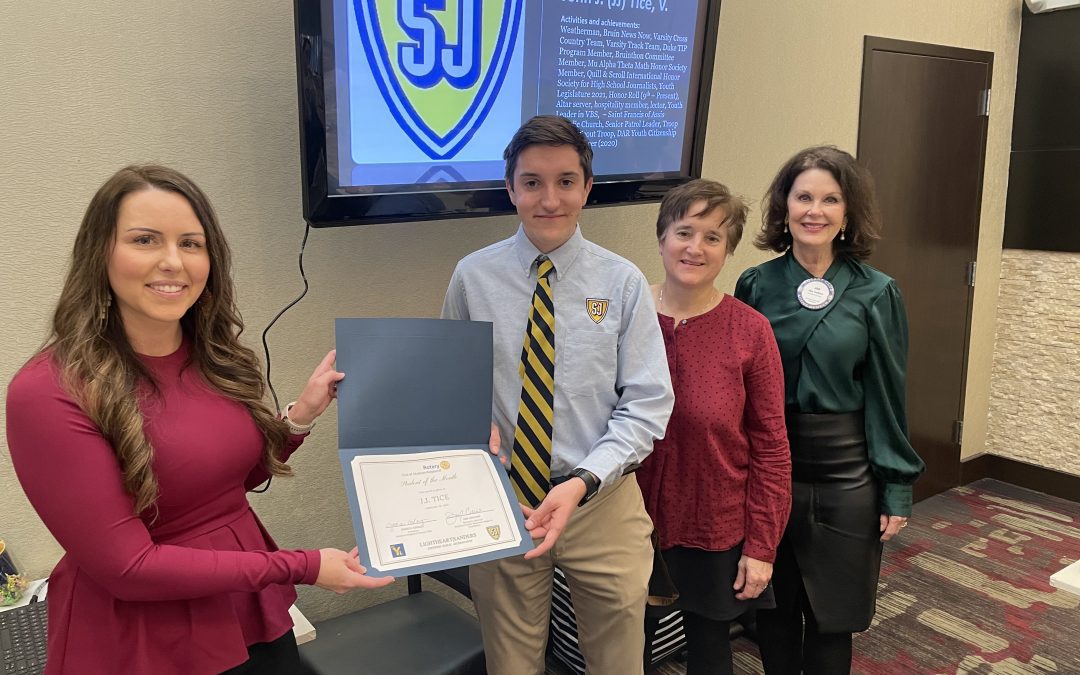 Rotary Club honors St. Joe junior J. J. Tice