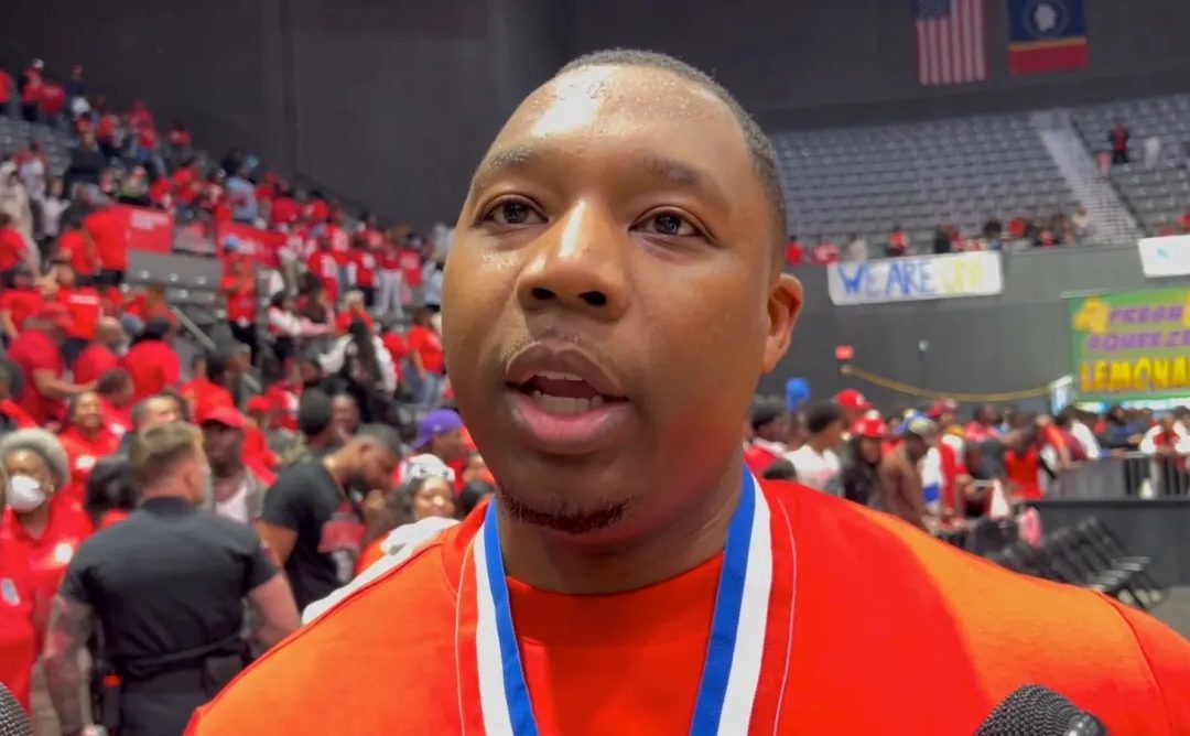Anthony Carlyle, during post-game interview after last week' state championship victory, his sixth. (Photo by Tyler Cleveland)