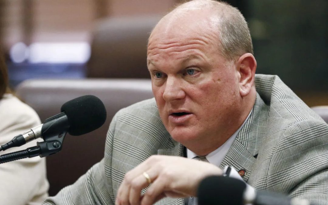 State Sen. Brice Wiggins, R-Pascagoula, during a Senate Corrections Committee meeting on Feb. 13, 2020, at the Capitol in Jackson. (AP Photo/Rogelio V. Solis)