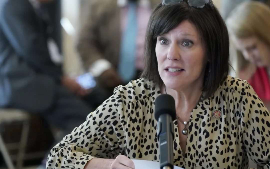 House Medicaid Committee member Missy McGee, R-Hattiesburg, said the passing of legislation that would extend postpartum Medicaid coverage from two months to a year, by the committee is "the right thing for women and babies in Mississippi," Tuesday, Feb. 28, 2023, at the Mississippi Capitol in Jackson. (AP Photo/Rogelio V. Solis)