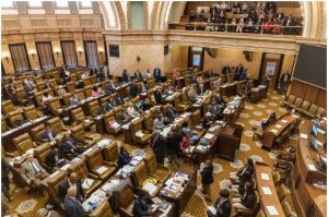 Lawmakers prepare for legislative session at the Capitol in Jackson, Miss., Wednesday, March 22, 2023. Credit: Eric Shelton/Mississippi Today
