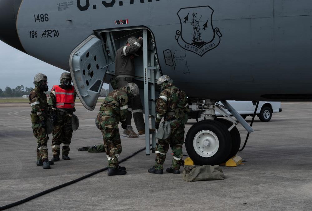 Photo By Airman Dakota Strait | U.S. Air Force Airmen with the 186th Air Refueling Wing Maintenance group place.