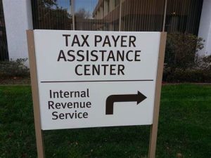 Tax Payer Assistance Center sign
