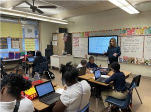 English language arts teacher Megan Scott instructs her students at Casey Elementary in Jackson about summarizing stories and identifying key points, Wednesday Feb. 15, 2023 Credit: Julia James/Mississippi Today