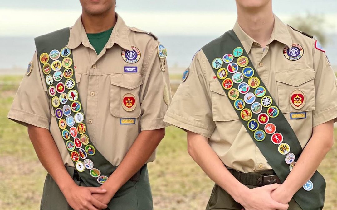 Troop 205 Scouts Caleb Solangi and Hayes Johnson, III earned the rank of Eagle Scout