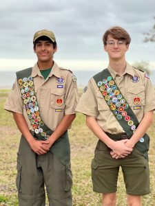 Troop 205 Scouts Caleb Solangi and Hayes Johnson, III earned the rank of Eagle Scout