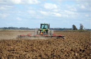 Tilling the soil. Andrew Johnson, a farmer in Indianola, plows a field in preparation for soy bean planting, Wednesday, Oct. 13, 2021. Credit: Vickie D. King/Mississippi Today
