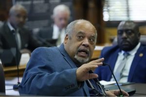 Rep. Earle Banks, D-Jackson, asks a question at the Mississippi State Capitol in Jackson on Oct. 18, 2022. (AP Photo/Rogelio V. Solis, File)