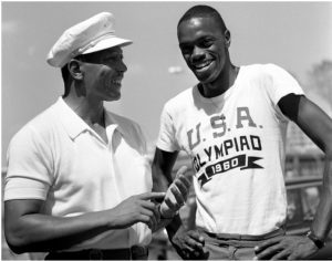 Ralph Boston (right) poses with Jesse Owens in 1960 after breaking Owen's 25-year-old world record in the long jump.