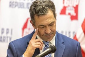State Sen. Chris McDaniel announces that he is running for lieutenant governor during a press conference at the Mississippi Republican Party Headquarters in Jackson, Miss., January 30, 2023. Credit: Eric Shelton/Mississippi Today