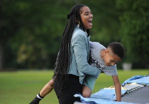 Taylorsville resident Janiyah Wright plays with her son Grayson, 8, at their home, Thursday, May 25, 2023.