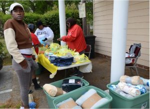 Anguilla resident Timiesha Gowdy, who is currently residing in a hotel, at town hall seeking assistance after the recent tornado that devastated the area, Wednesday, March 29, 2023. Credit: Vickie D. King/Mississippi Today
