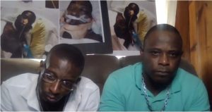 Michael Jenkins, left, and Eddie Parker listen in during a Wednesday, June 28, news conference held to respond to Rankin County Sheriff Bryan Bailey's firing of five officers accused of beating and torturing them in January. The men did not comment because of ongoing civil litigation and an investigation by the U.S. Department of Justice. Credit: Photo courtesy of Black Lawyers for Justice