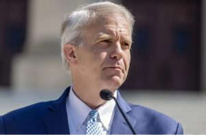 Democratic gubernatorial candidate Brandon Presley talks about ethics reform in state government during a press conference, Tuesday, May 16, 2023, at the Mississippi Capitol in Jackson. Credit: Eric Shelton/Mississippi Today