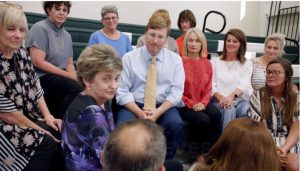 Tate Reeves filmed a campaign TV ad at New Summit School, a now-shuttered private school in Jackson that was at the center of a federal fraud scandal. Credit: Tate Reeves campaign ad