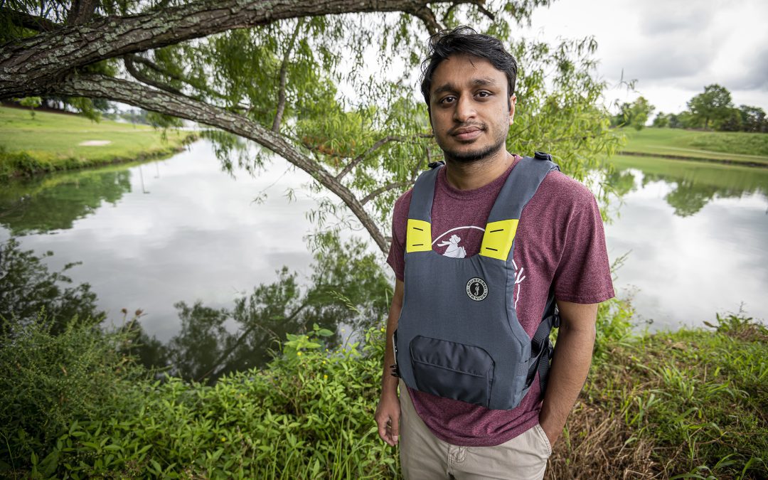 it Talukder in a life jacket prototype (Photo by David Ammon)