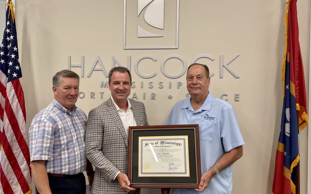 From left to right: Timothy Kellar- Chancery Clerk Hancock County, Ray Wesson - Commissioner HCPHC, Jay Trapani- Mayor of Waveland.