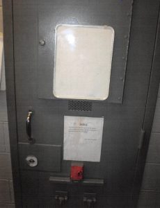 The door of the Benton County Jail cell where Sons was held (Obtained by Mississippi Today)