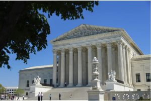 The Supreme Court building in Washington, D.C. (Photo by Bryan Olin Dozier/NurPhoto via AP)