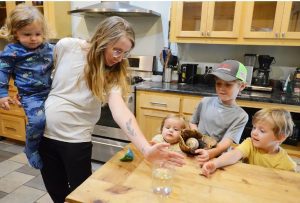 Mary Rooks and her children (from left) 2-year-old twins Cohen and Susan, Gabriel, 7, and 4-year-old Emory at their Belhaven home on Tuesday, June 27, 2023. Credit: Vickie D. King/Mississippi Today