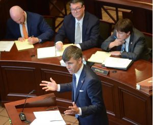 Solicitor General Scott Stewart, who is representing the attorney general and governor. pleads his case regarding HB1020 before the Mississippi Supreme Court, Thursday, July 6, 2023 in Jackson.