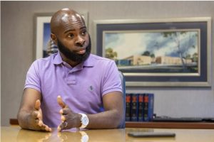 Dr. Justin Turner, chief medical officer of the Mississippi State Department of Health, talks about the Healthy Moms/Healthy Babies of Mississippi program, Tuesday, July 25, 2023, at MSDH in Jackson. Credit: Eric Shelton/Mississippi Today