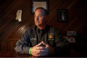 Sheriff Eddie Scott sits for a portrait in his office in West Point, Miss., on June 29, 2023. Credit: Rory Doyle for The New York Times