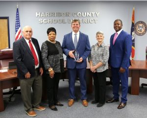 The Harrison County School Board - (from left) David Ladner, Barbara Thomas, Eric Simmons, Betty Daniel, and Steven Ramsey. Credit: Harrison County School District