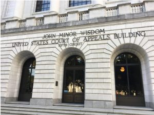 The federal courthouse in New Orleans where a panel of judges for the U.S. Court of Appeals for the Fifth Circuit heard oral arguments in a long-running lawsuit against Mississippi's mental health system on Oct. 5, 2022. Credit: Isabelle Taft / Mississippi Today