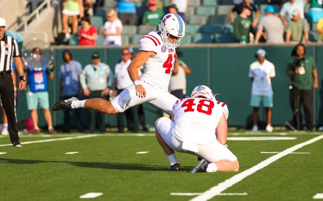 Ole Miss’ Caden Davis reminds us why the sport is still called FOOTball