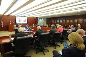IHL board members during the public portion of their meeting at IHL headquarters, Thursday, May 18, 2023 in Jackson. Credit: Vickie D. King/Mississippi Today