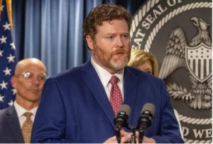 Drew Snyder, Mississippi Division of Medicaid executive director, answers questions from the media after Gov. Tate Reeves announced his plans for a series of Medicaid reimbursement reforms during a press conference at the Walter Sillers Building in Jackson, Miss., on Thursday, September 21, 2023. Credit: Eric Shelton/Mississippi Today