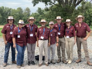 Members of the MSU Weed Science Team include (from left) alternate Hayden  Duncan, Kayla Broster, Antonio Correa-Tavares, coaches Taghi Bararpour and Te-Ming Paul Tseng, Jake Patterson, Amy  Wilber, and alternate William Stark.  