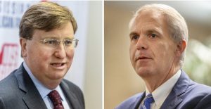 Republican Gov. Tate Reeves, left, and Democratic challenger Brandon Presley
