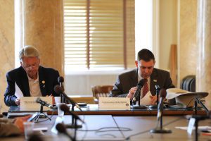 The Study Committee on Foreign Purchase of Farmland in Mississippi held four formal meetingsat the State Capitol. Vice Chairman Bill Pigott and Committee Chairman Andy Gipson pictured.