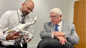 Corrections Commissioner Burl Cain, seen here with John Hunt, director of the Corrections Investigation Division examining a drone used to try and smuggle contraband to inmates at Central Mississippi Correctional Facility, initiated an internal investigation into a Sept. 10, 2021, escape at East Mississippi Correctional Facility.