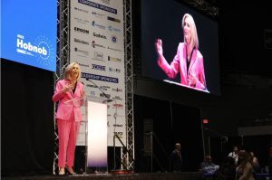 Mississippi's Attorney General Lynn Fitch speaks during Mississippi Economic Council's 2023 Hobnob at the Mississippi Coliseum in Jackson, Miss., Thursday, Oct. 26, 2023.