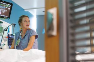 Registered Nurse Alexis Gaines takes care of a patient in the PICU, where nurses won their unit a Beacon Award for Excellence from the American Associaton of Critical-Care Nurses. The award recognizes care as well as work environment and the nursing workforce.