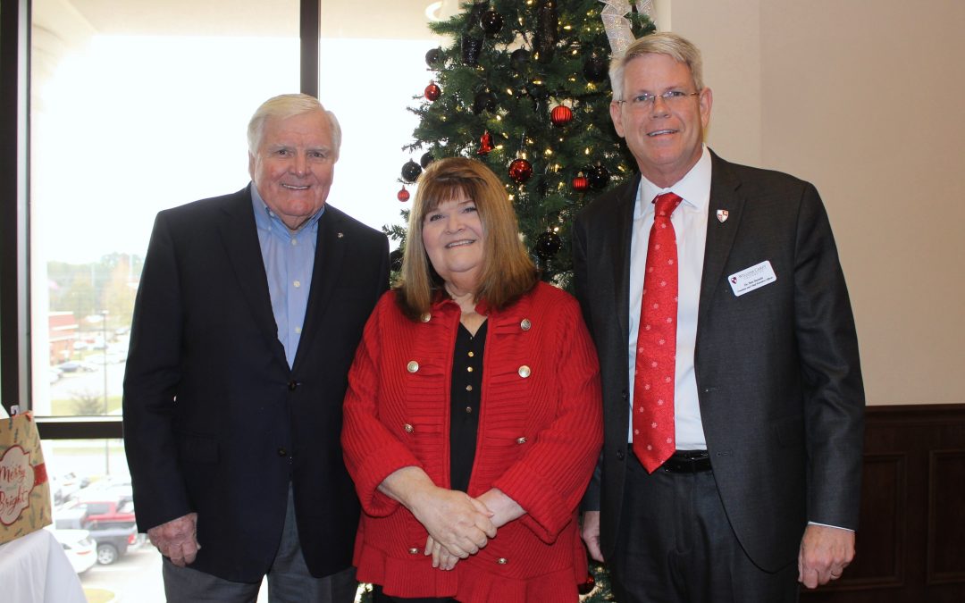 The Asbury Foundation has awarded a $7 million grant to the WCU College of Health Sciences. Pictured from left are: Dr. William Ray, president and CEO of the Asbury Foundation; Dr. Janet Williams, WCU vice president of health sciences; and WCU President Dr. Ben Burnett.