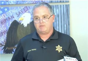Ranki County Sheriff Bryan Bailey speaks at his Aug. 3, 2023, press conference where he denied knowing anything about the Goon Squad. Screenshot from news conference carried online.