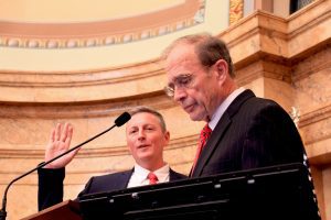 Law Librarian Stephen Parks takes oath