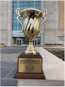 The Student Health Coalition earned the Pillars' 2024 Esprit De Corps Award "for demonstration of successful collaboration or efforts to improve health outcomes of diverse communities." (Photo courtesy of the Student Health Coalition)