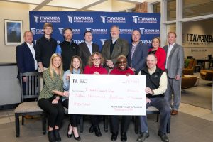 Celebrating Tennessee Valley Authority’s $15,000 contribution to Itawamba Community College’s STEM program include, front from left, Reese Griffith of Amory, STEM participant; Dr. Jada Mills, Natural Science division chair and STEM sponsor; Heather McCormick, Mathematics division chair and STEM sponsor; Carolyn Ellis Ward and Chad Wilson, both of TVA; back, Dr. Jay Allen, ICC president; Ben Moody of Mantachie, STEM participant; Derek McGill, TVA; Bradley Howard, Computer Science division chair and STEM sponsor; Scott Hendrix, TEPA; Matt Fennell, TEPA; Dr. Michelle Clouse, vice president of Instructional Services; and Michael Upton, director of Advancement.