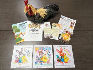 The winning submissions of the annual Easter Coloring Contest hosted by the Mississippi Egg Marketing Board included participants from Hinds, Scott and Jefferson Davis Counties. Pictured left to right: submission by 5-year-old Ashley Adams, winner of the 4-5 years old age division; submission by 6-year-old Anna Layten Davis, winner of the 6-7 years old division; and submission by 8-year-old Chelsea Bounds, winner of the 8-9 years old division.