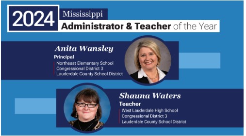 MDE announces 2024 Mississippi Administrator of the Year, Teacher of the Year
