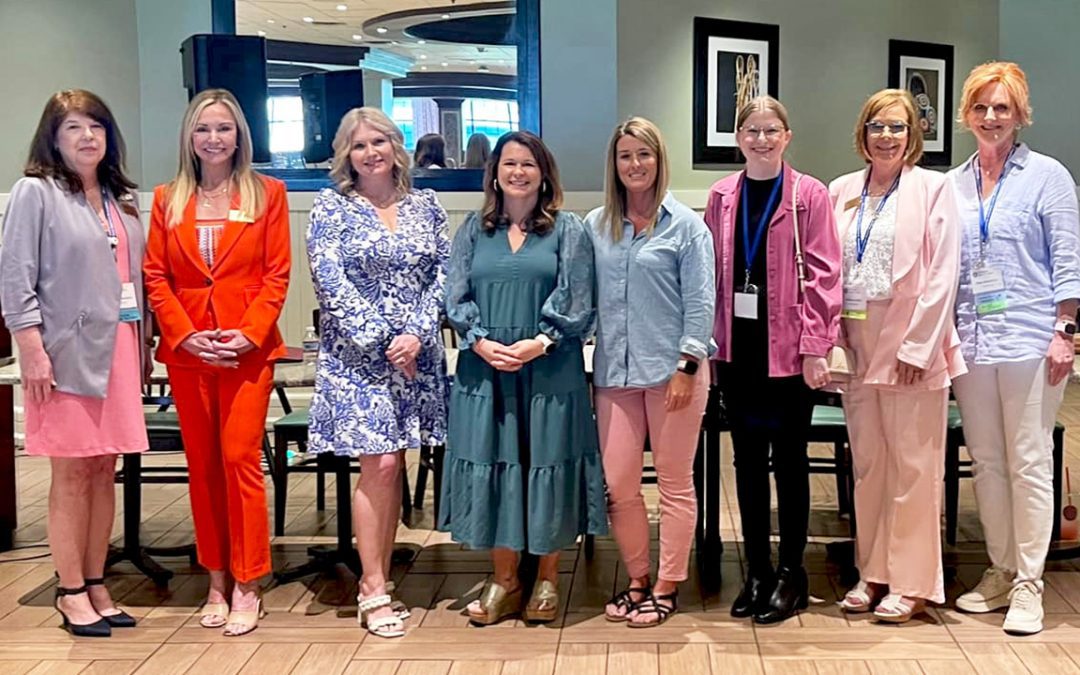 Officers of the Mississippi Court Reporters Association are, left to right, President Brenda D. Blackburn of Lake Washington, President-elect Candace O’Barr Jones of Jackson, Vice-President Candice Crane of Brandon, Secretary Amanda Vanlandingham of Clinton, Zone 4 Director Lindsey Ponder Himmel of Mize, Treasurer Abbey Turnage Wilson of Hattiesburg, Immediate Past President Melissa Grimes of Calhoun City, and Director at Large 1 Dana Rowan Rakestraw of New Albany.