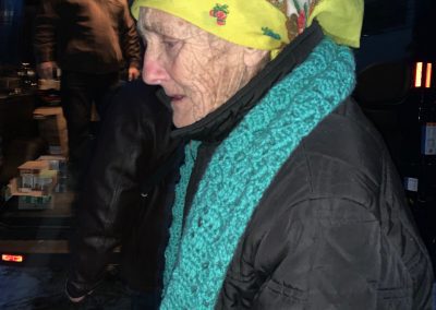 Pictured is a widow who lives on the outskirts of Kherson, a city under occupation by the Russians from March 2022 til November 2022.