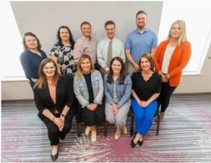 Members of the second cohort of Bower scholars include, standing, from left, Wendy Sasser, Stephanie Langston, James Davion, Jeremy Nowell, Noah Holcomb, Kimberly Roland; and, seated, from left, Shannon Blailock, Jessica Cagle, Stephanie Childress and Angela Cooper.