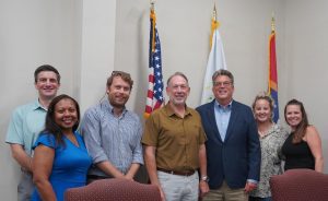 (Pictured, from left to right: Stuart Tirey, CMR Government Affairs Director; Yolanda Parris, CMR President-elect; Sterling McCool, CMR President; Walter C. Morrison IV, Mayor; Peter L. Mosca, CMR CEO; Melanie Greer, CMR Member; Selena Lovejoy, CMR First Vice President.)