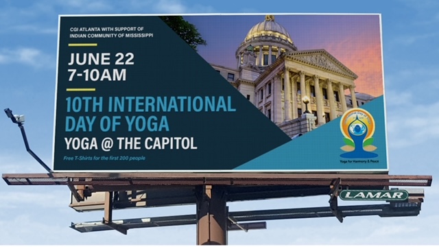 Join Us for the 10th international day of yoga celebrated for the first time at the Mississippi State Capitol!